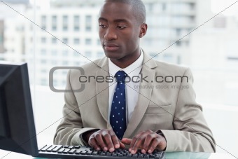 Office worker using a computer