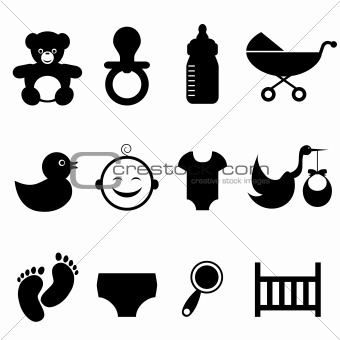 Baby related icon set