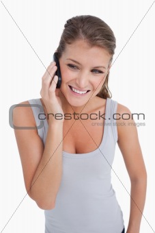 Portrait of a woman making a phone call