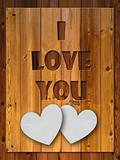 I LOVE YOU Letter carved wood