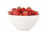 full bowl with ripe raspberry 