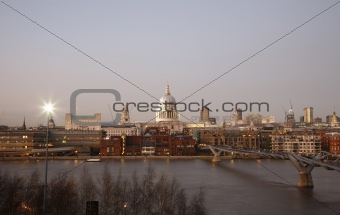 St Paul's Cathedral over Thames River