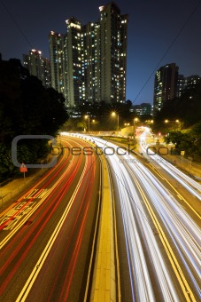 car trails in city
