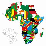 Africa Continent Flag Map