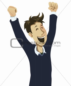 Cartoon Person Cheering