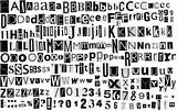 Newspaper clippings alphabet