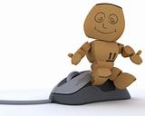 Cardboard Box figure with computer mouse