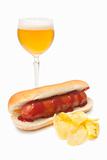 beer and sausage sandwich 