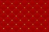 Vector red leather background with hearts 