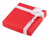 Red gift with ribbon