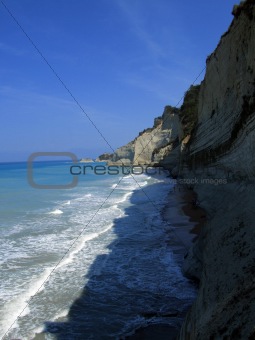 Rocky coast of the beautiful island of Corfu