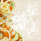 Abstract Orange Floral Background