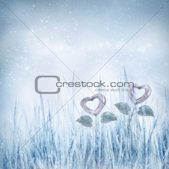 Valentines frozen hearts