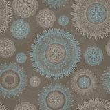 vector seamless lacy  pattern with snowflakes and flowers