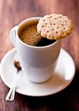 Cup of coffee and butter biscuit
