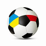 Soccer ball With Ukraine and Poland Flags
