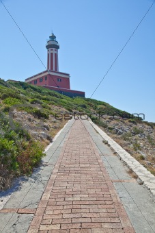 Road and lighthouse