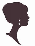 beautiful girl  silhouette with stylish hairstyle