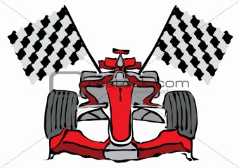 Formula 1 Racing Car Vector Illustration