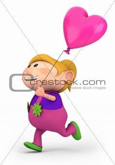 girl with heart balloon