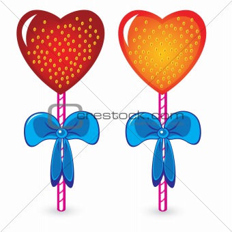 Set of beautiful heart shaped candies