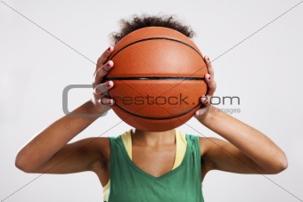 Woman with basketball