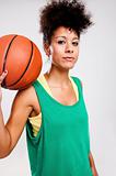 Woman with basketball