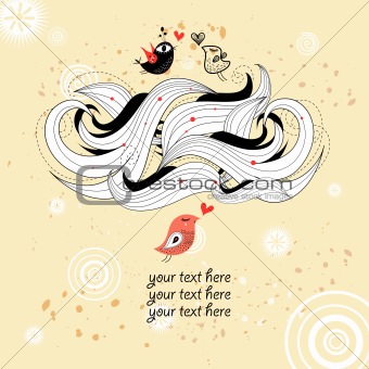 Greeting card with birds