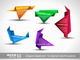 Origami triangle style speech Banner . 