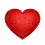 red leather pillow as heart