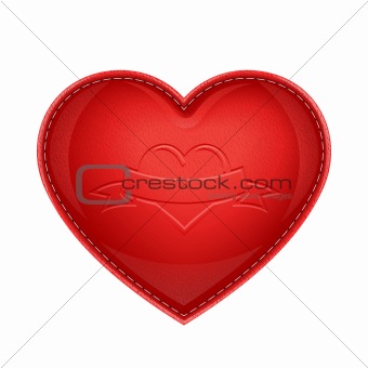 red leather pillow as heart