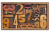 antique wood number abstract