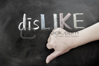 Thumb down with dislike