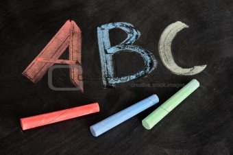 ABC written in colorful chalk