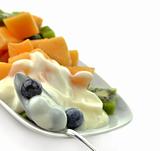 fruits with yogurt