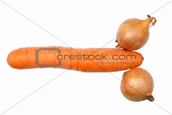 Carrot and onions looking like penis 