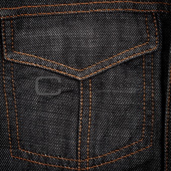 Black jeans fabric with pocket 