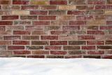 Brick wall and snow