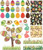 Big easter set with traditional eggs