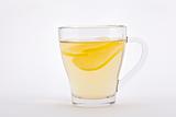 Glass of tea with fresh lemon