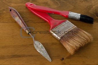 Art brushes and spatula