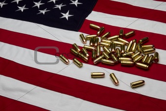 US Flag with bullets/ammunition