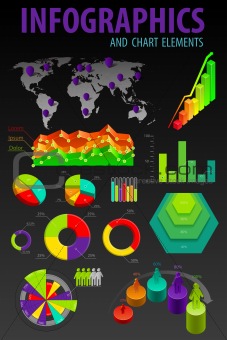 Set elements of infographics. World Map and Information Graphics.