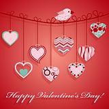Valentine's day hanging pink heart.