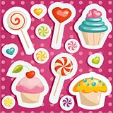 Cute candy stickers