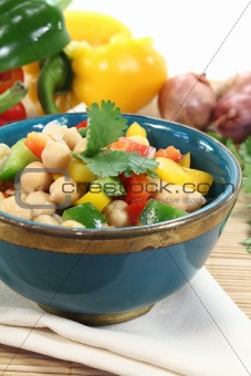 Asian chickpea salad
