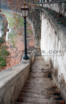 Staircase And Street Lamp