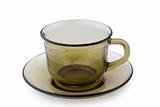 Cup on plate isolated