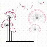 Abstract love flower on polka dot background