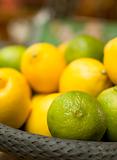green and yellow citrus fruits